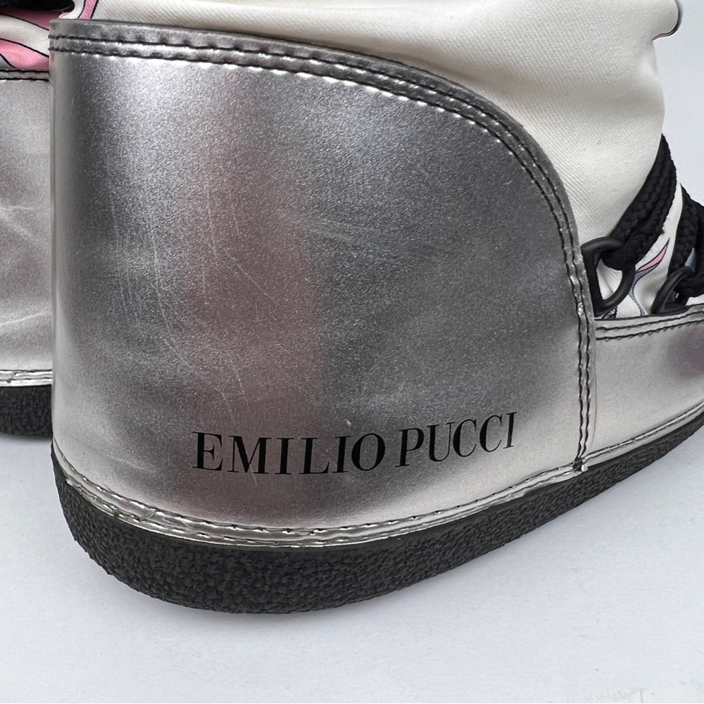 Emilio Pucci Printed Lace Winter Snow Ski Moon Boots - Picture 6 of 10